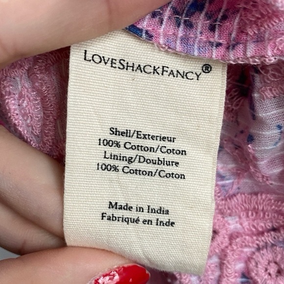 LoveshackfancyPreziaBlouseCottonPuffSleeveTopPinkFloralSmall - Picture 7 of 9